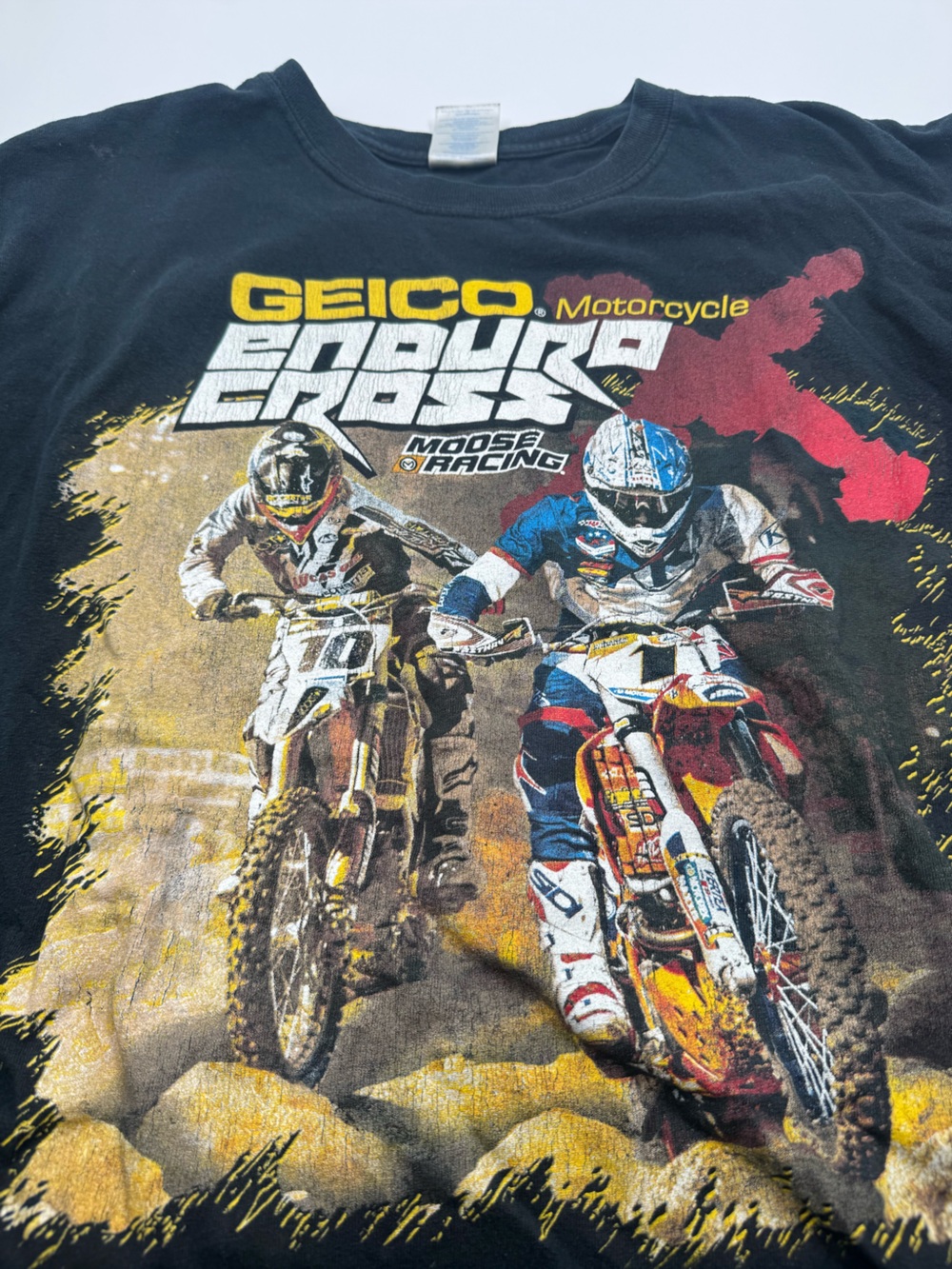 Motorcycle Men's Black Graphic Tee - Motocross Riders